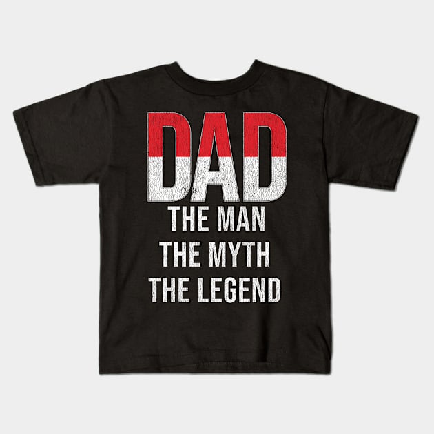 Indonesian Dad The Man The Myth The Legend - Gift for Indonesian Dad With Roots From Indonesian Kids T-Shirt by Country Flags